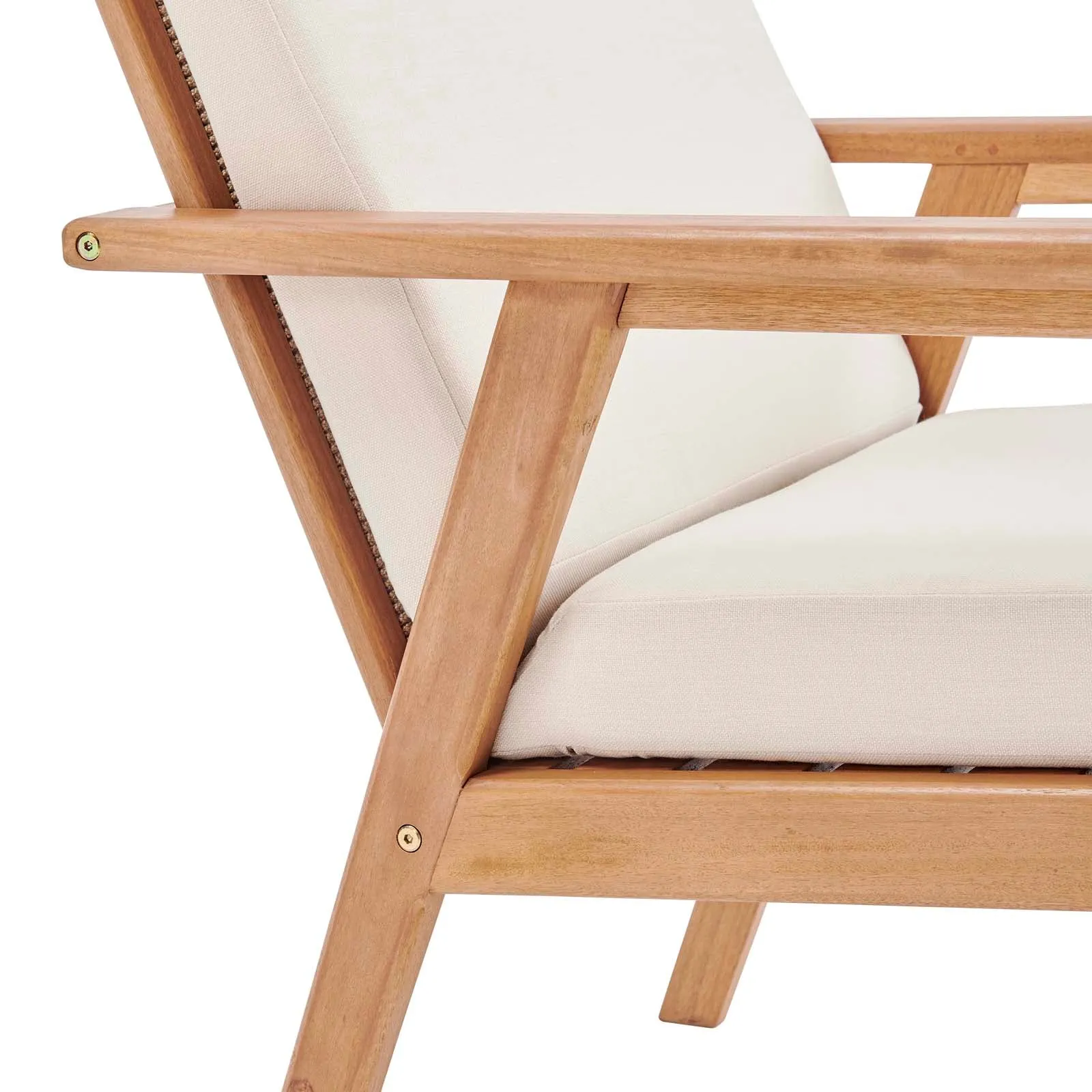 Vero 3 Piece Outdoor Patio Ash Wood Set in Natural Beige