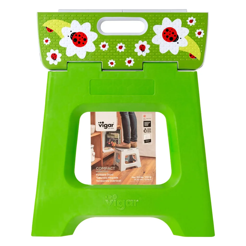 Vigar Compact Foldable Lady Bug Stool 32cm