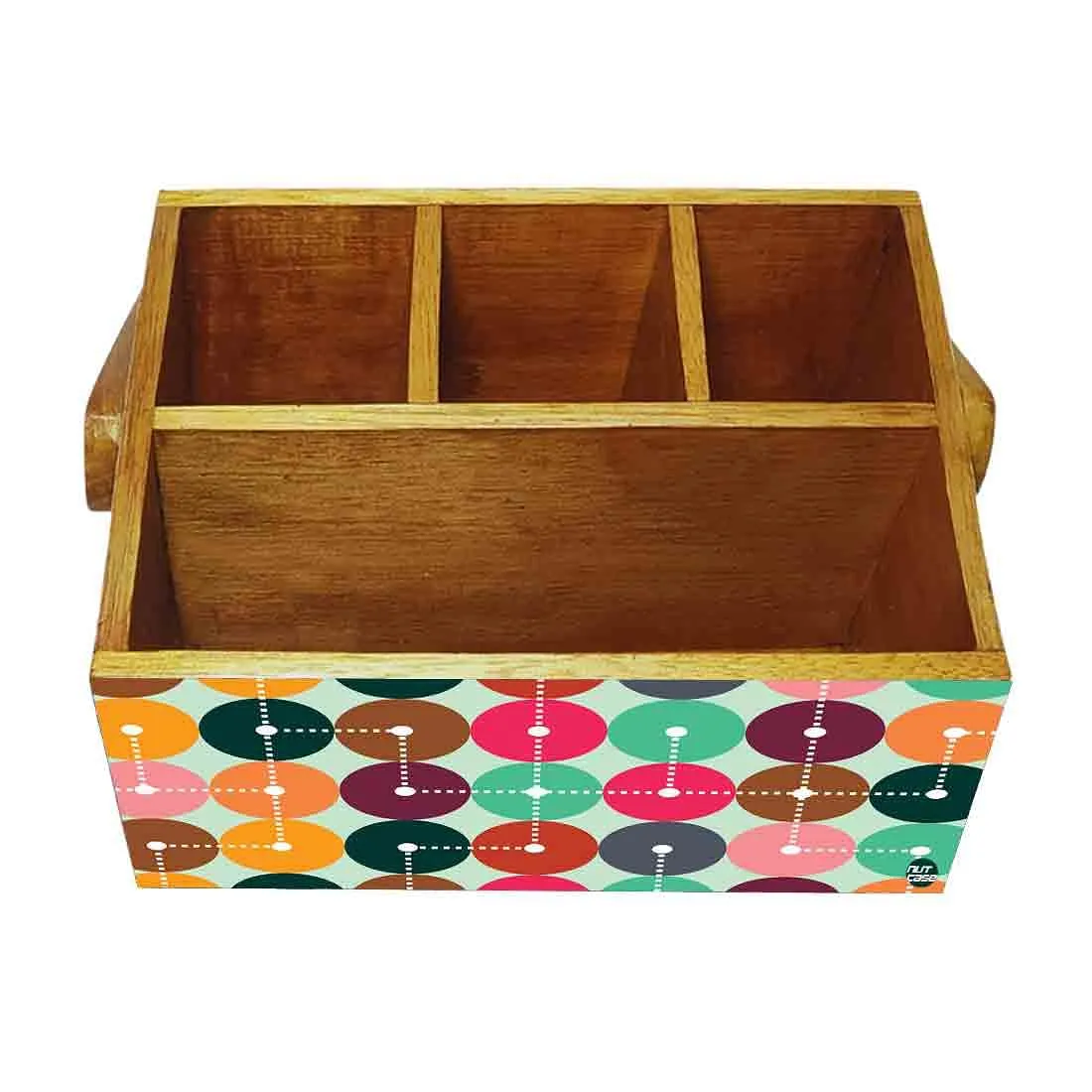Wooden Tissue Stand for Table Spoons Forks Knives Organizer - Mapping Design