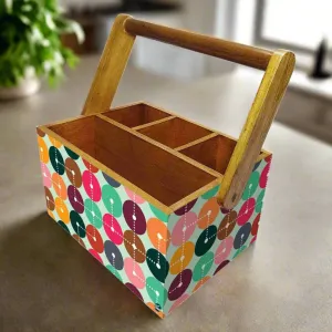 Wooden Tissue Stand for Table Spoons Forks Knives Organizer - Mapping Design
