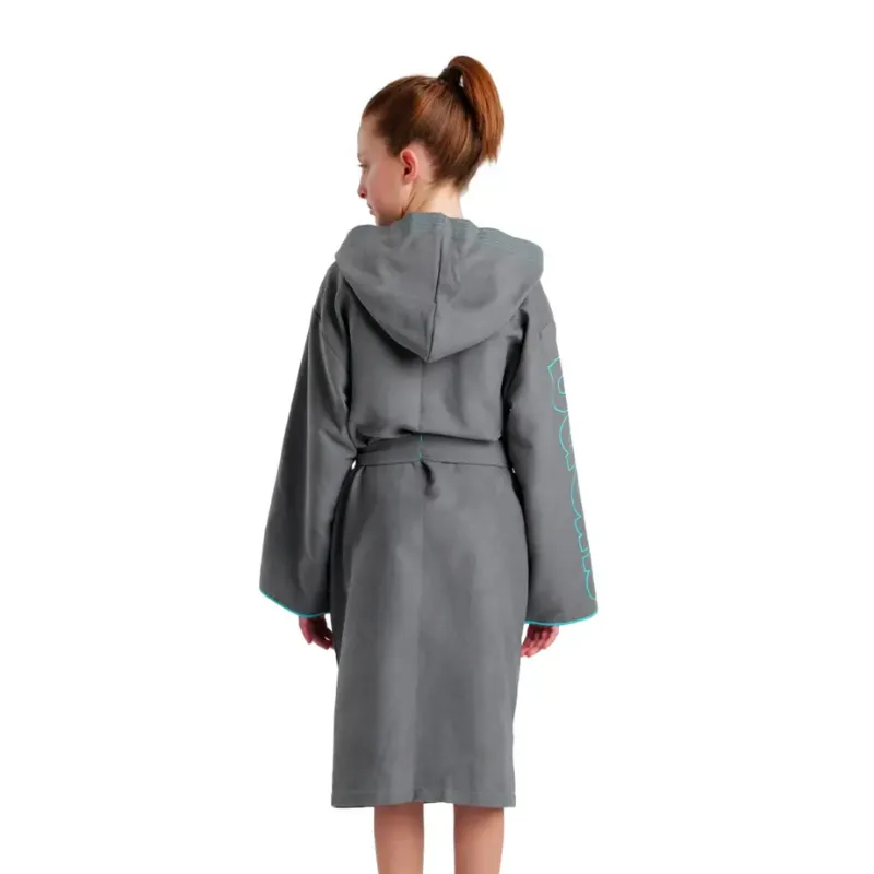 ZEAL PLUS JUNIOR BATHROBE - DARK GREY/SKY