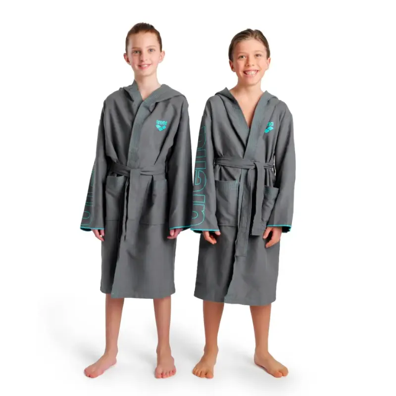 ZEAL PLUS JUNIOR BATHROBE - DARK GREY/SKY