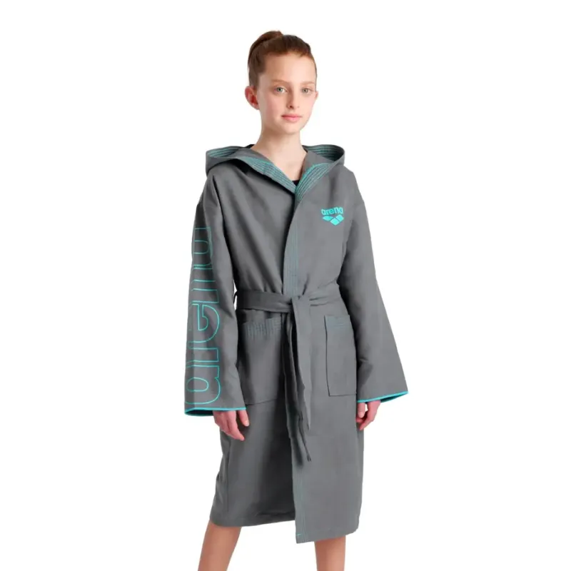 ZEAL PLUS JUNIOR BATHROBE - DARK GREY/SKY